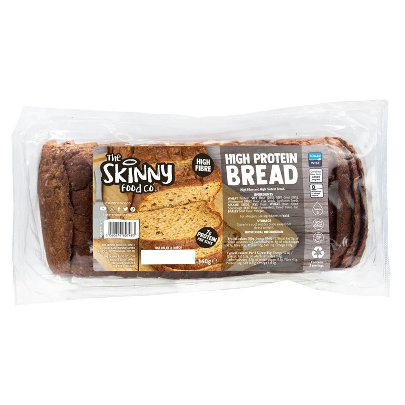 (Abverkauf, Mindesthaltbarkeitsdatum überschritten am 25. November) Fettarmes, proteinreiches Mehrkornbrot 360 g – 14 g Protein pro Portion