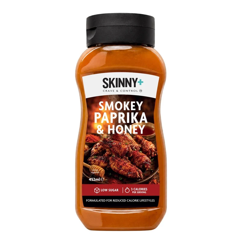 Skinny+ Zuckerfreie Skinny Sauce mit rauchigem Paprika- und Honiggeschmack – 452 ml