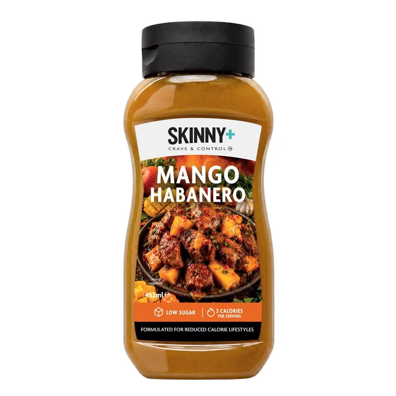 Skinny+ Mango-Habanero-Geschmack, zuckerfreie Skinny Sauce – 452 ml