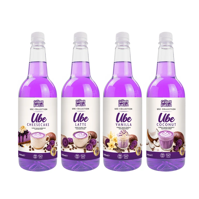 Skinny Barista Ultimative Ube-Kaffeesirup-Kollektion – 4 x 1 Liter