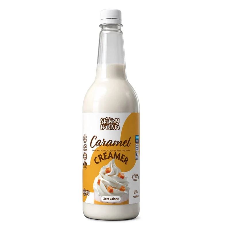Skinny Barista Kaffeeweißer mit Karamellgeschmack – Veganer Skinny Kaffeeweißer – 1 l