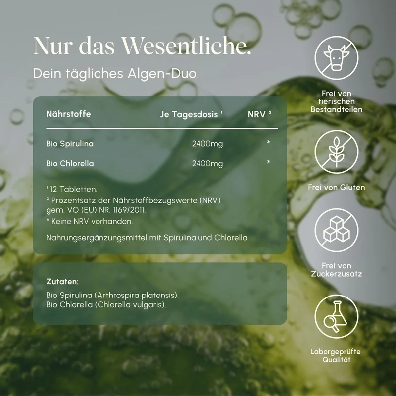 Bio-Spirulina & Bio-Chlorella (500 Tabletten)