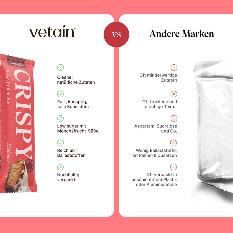 CRISPY veganer Proteinriegel - Erdbeere (12er Pack)
