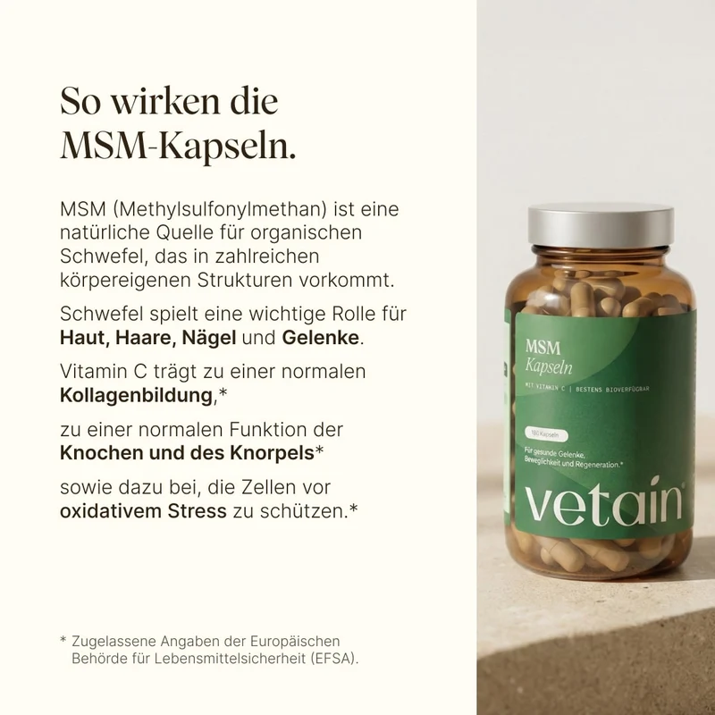 MSM – Organischer Schwefel (180 Kapseln)