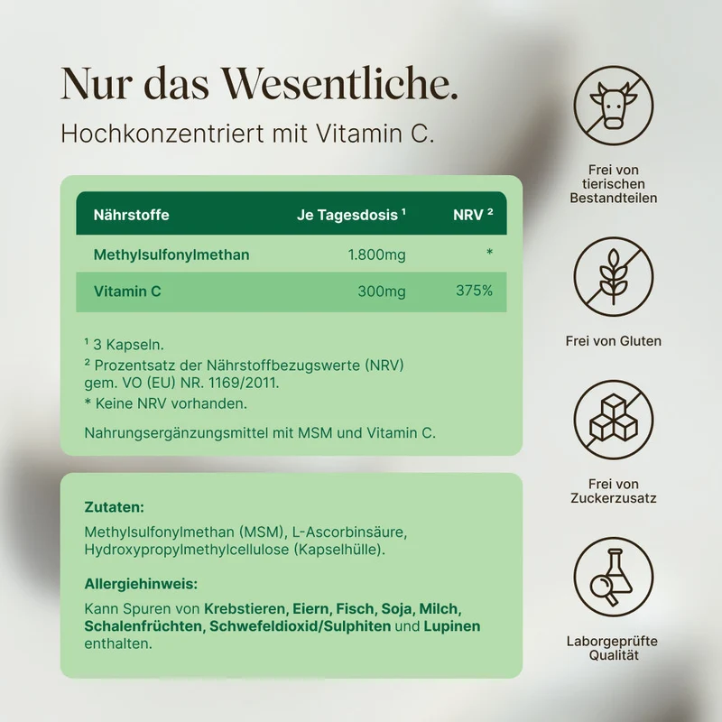 MSM – Organischer Schwefel (180 Kapseln)