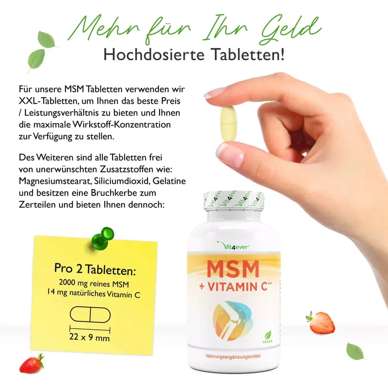 MSM Plus Vit4ever (365 Tabletten -1000mg)