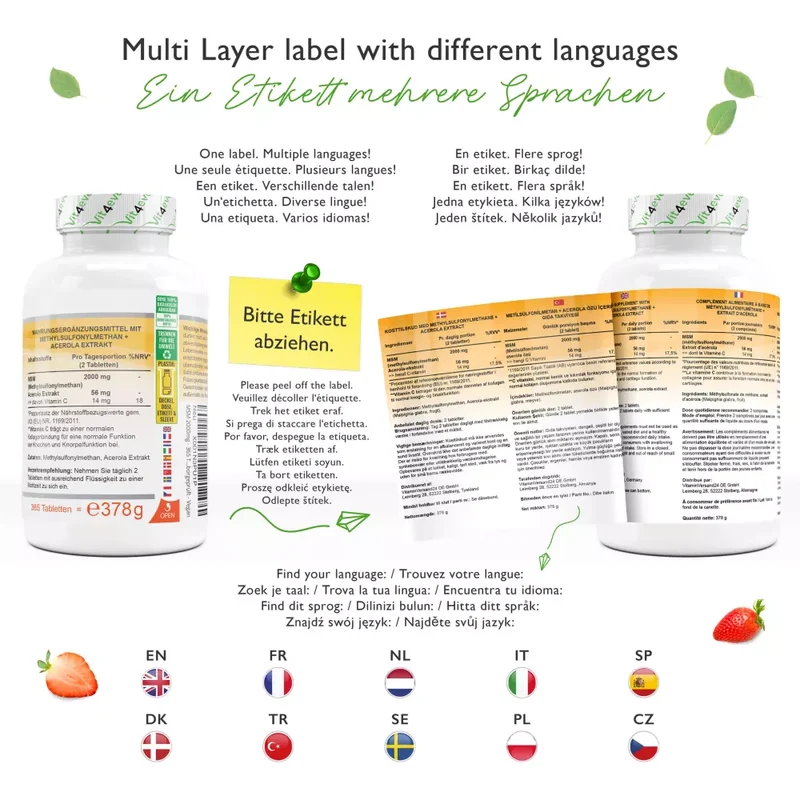 MSM Plus Vit4ever (365 Tabletten -1000mg)