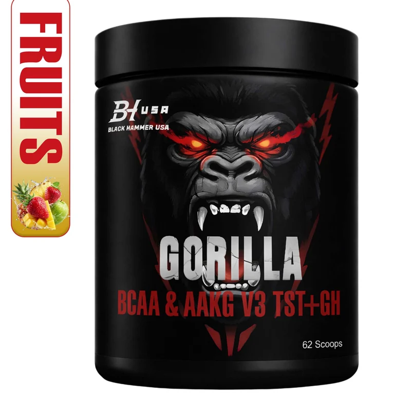 Gorilla ISO Whey Protein 2KG Strawberry + Gorilla BCAA 620G + FREE Booster