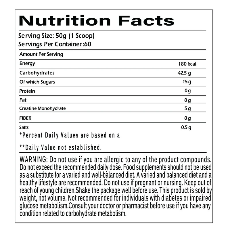 Creatine Carbo 3KG Fruits + FREE BCAA 620G