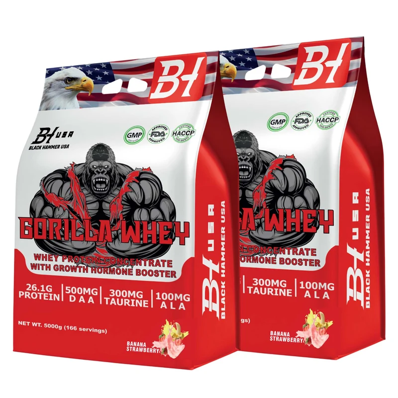 2x Gorilla Whey 5KG Banana-Strawberry – Don’t Miss Your Free Gift 🎁