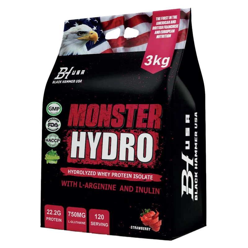2-Pack Monster Hydro 3kg Strawberry & Chocolate + FREE BCAA 620g - SAVE 40%