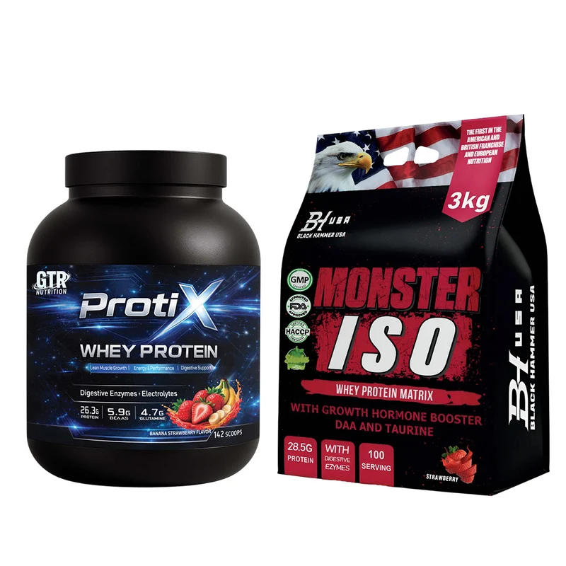 Protix Whey Banana Strawberry + Monster ISO Strawberry – SAVE €40
