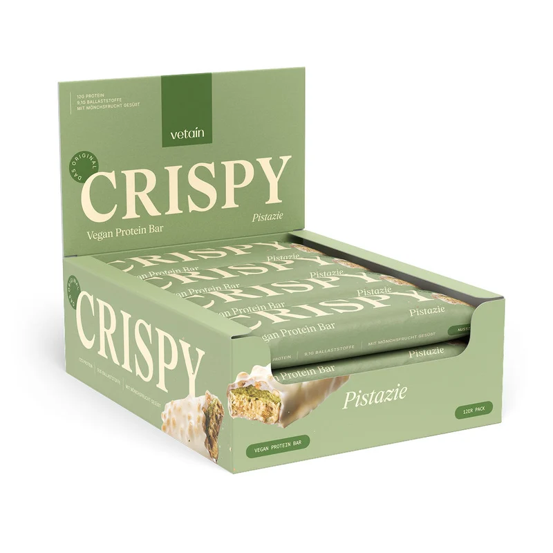 CRISPY veganer Proteinriegel - Pistazie (12er Pack)