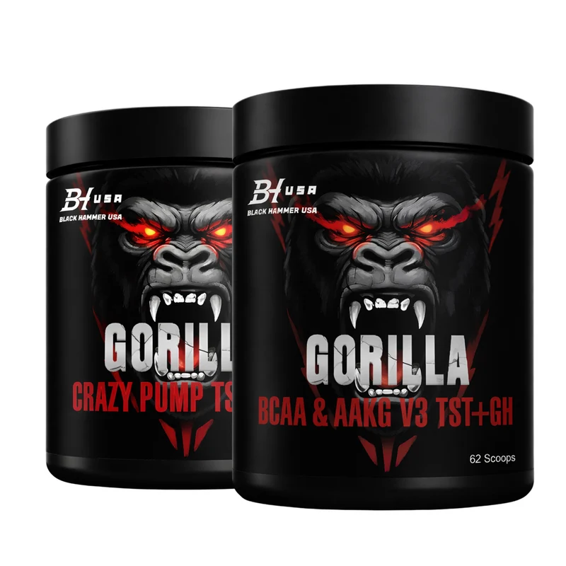 GORILLA Crazy PUMP+TST+GH + Free BCAA 620g
