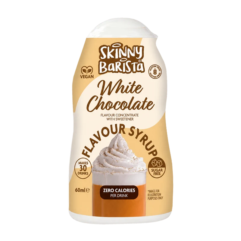 Skinny Barista Weißer Schokoladen-Aroma-Shot, zuckerfreier Skinny-Kaffeesirup – 60 ml