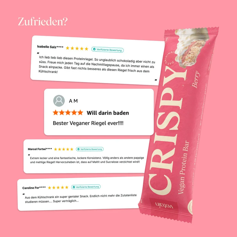 CRISPY veganer Proteinriegel - Berry (12er Pack)