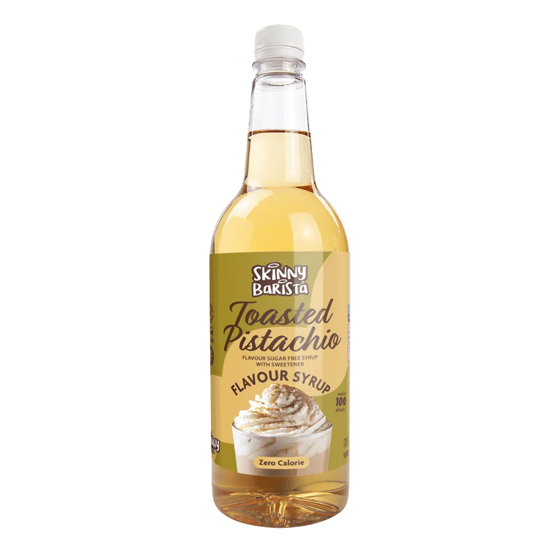 Skinny Barista Sirup mit geröstetem Pistaziengeschmack – Kalorienfreier, zuckerfreier Skinny Coffee – 1 Liter (Limitierte Edition)