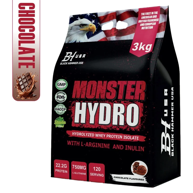 2x Monster Hydro 3KG Banana Strawberry & Chocolate + Free Black Power Watermelon_SAVE 40%