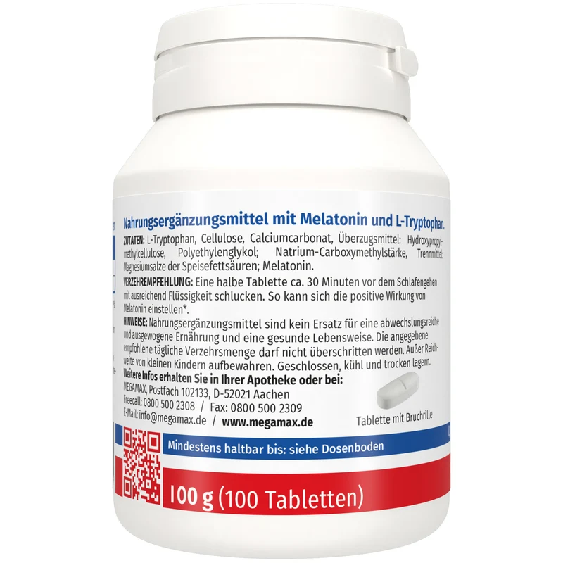 Schlaf gut Melatonin + L-Tryptophan