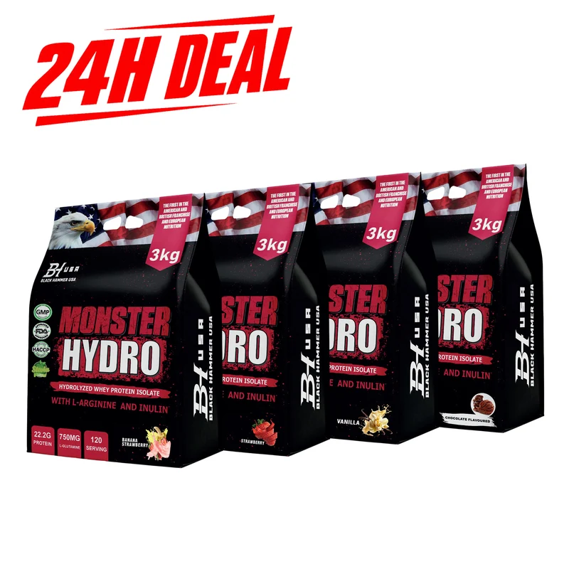 24H DEAL: 4× MONSTER Hydro 3KG – All 4 Flavors