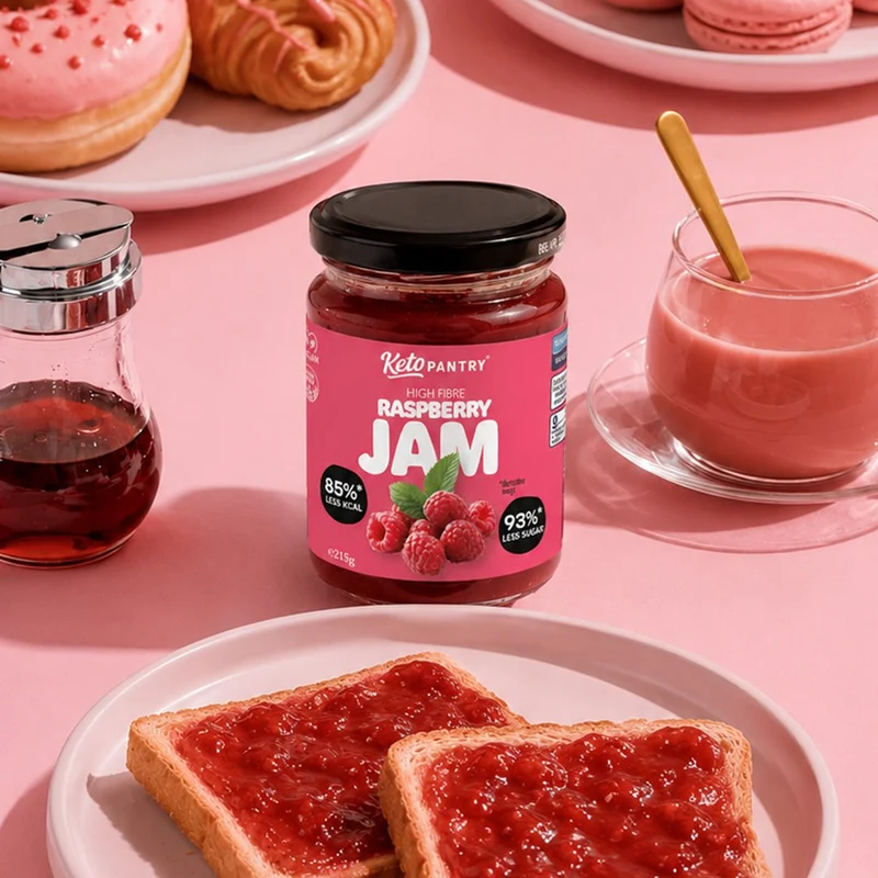 Keto Pantry Himbeermarmelade mit wenig Zucker – 215 g