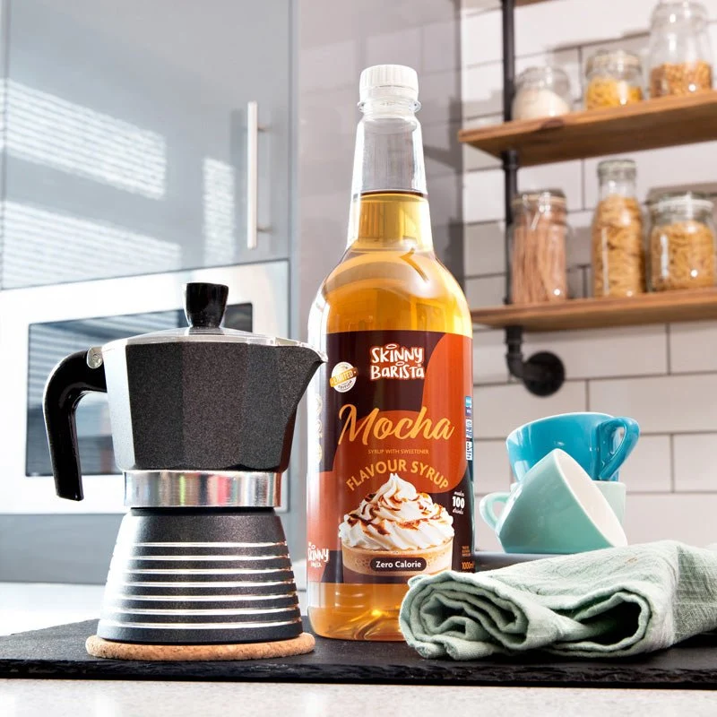 Skinny Barista Mokka-Sirup – Kalorienfreier, zuckerfreier Skinny Coffee – 1 Liter (Limitierte Edition)