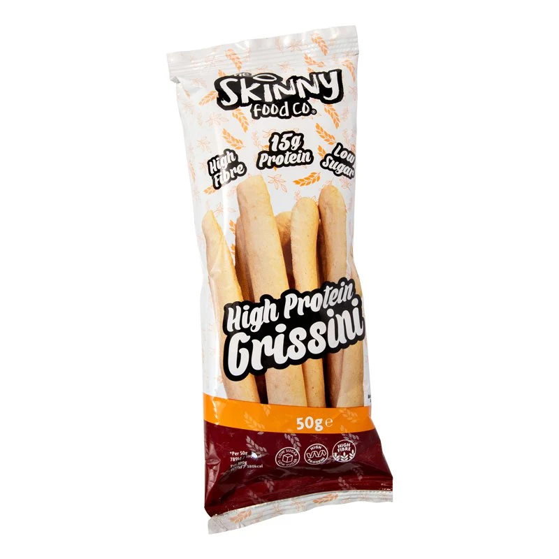 (Abverkauf, Mindesthaltbarkeitsdatum überschritten: 26. April) Skinny High Protein Nature Grissini 50 g