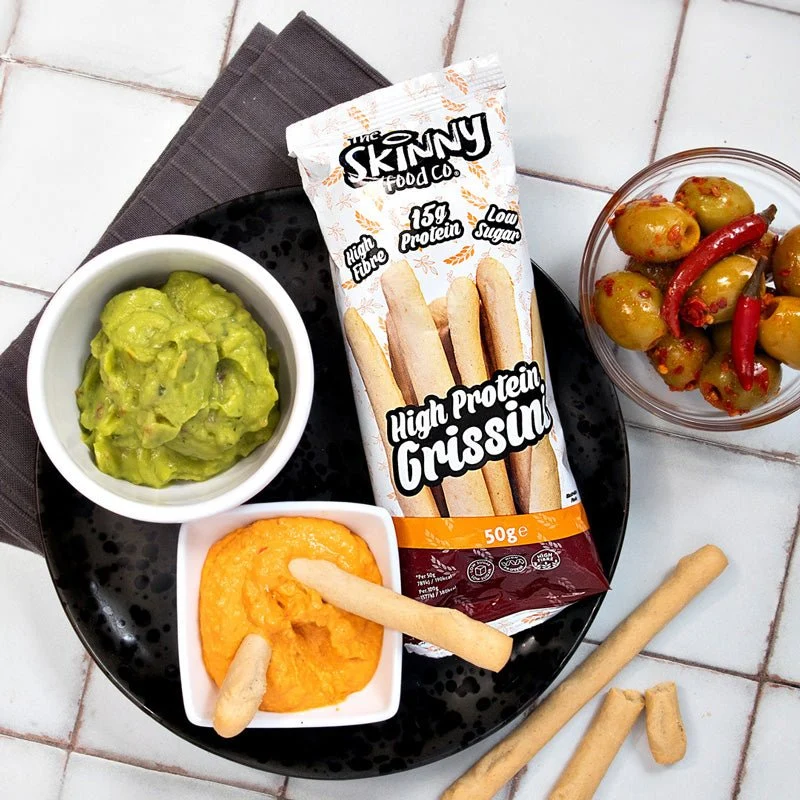 (Abverkauf, Mindesthaltbarkeitsdatum überschritten: 26. April) Skinny High Protein Nature Grissini 50 g
