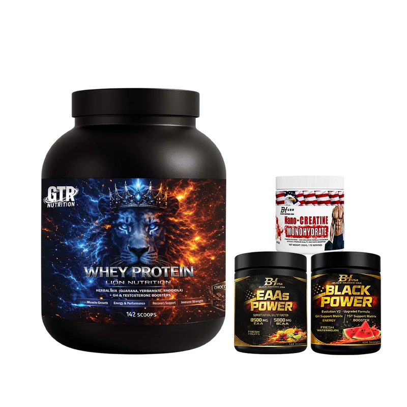 Lion Whey Protein 5KG Chocolate + EAAs + Black Power Watermelon + Nano Creatine Apple