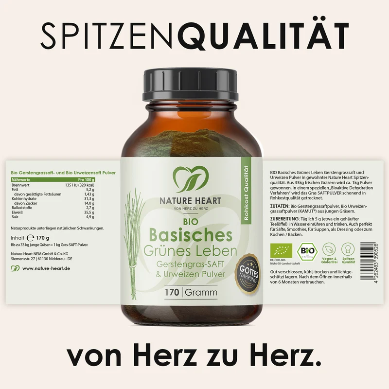 BIO Basisches Grünes Leben - Gerstengrassaft Pulver