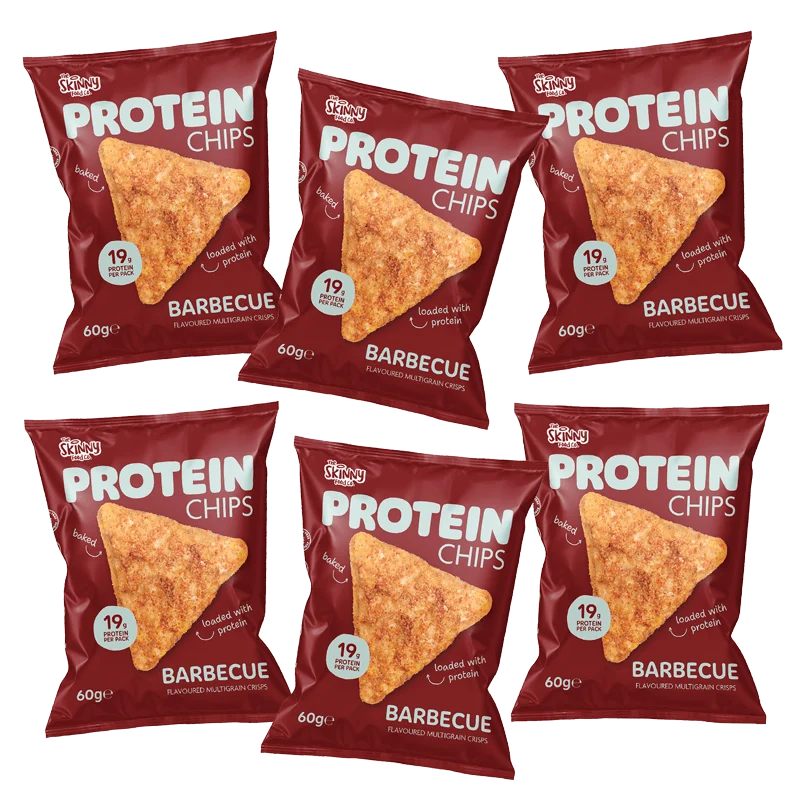 Skinny Protein Chips BBQ-Geschmack Mehrfachkauf 6 x 60 g (19 g Protein pro Packung)