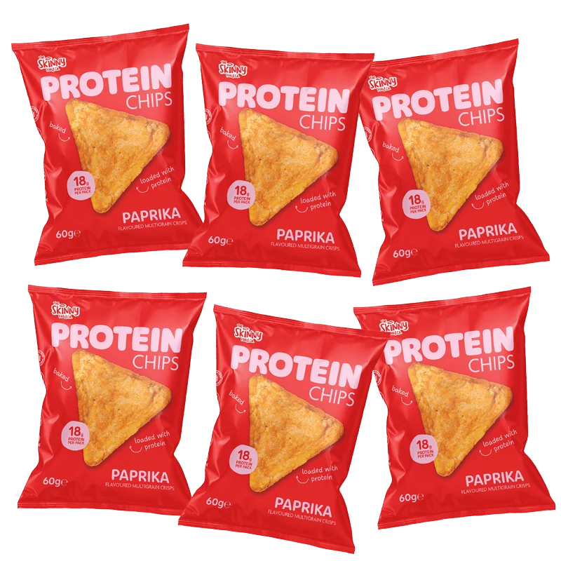 Skinny Protein Chips Paprikageschmack Multibuy 6 x 60g (18g Protein pro Packung)