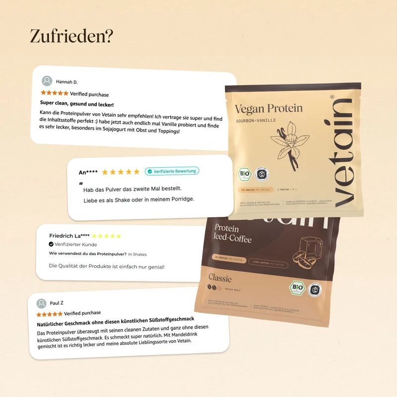 Vegan Protein Probierpaket (8x30g) INKL. Bio-Shaker