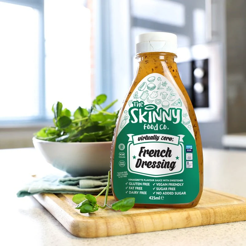 French-Dressing-Geschmack Virtually Zero© Zuckerfreies, dünnes Vinaigrette-Salatdressing – 425 ml