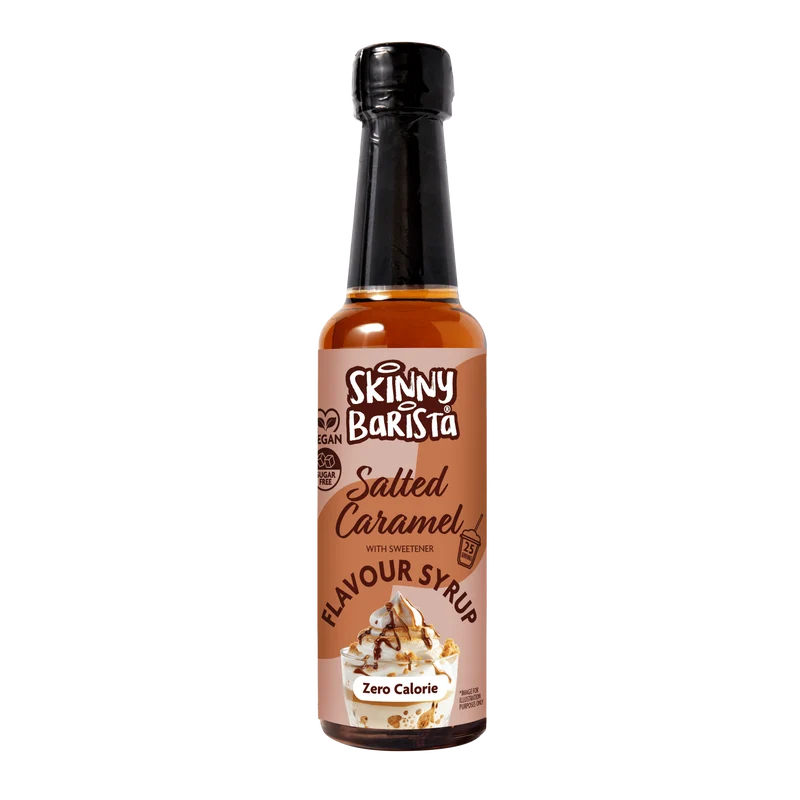 Skinny Barista Sirup mit gesalzenem Karamellgeschmack – Kalorienfreier, zuckerfreier Skinny-Kaffeesirup – 250 ml