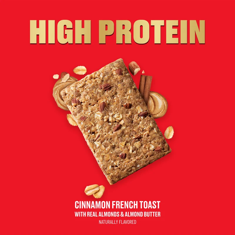 CLIF HIGH PROTEIN Cinnamon French Toast Protein Snack Bars, 4 Bars