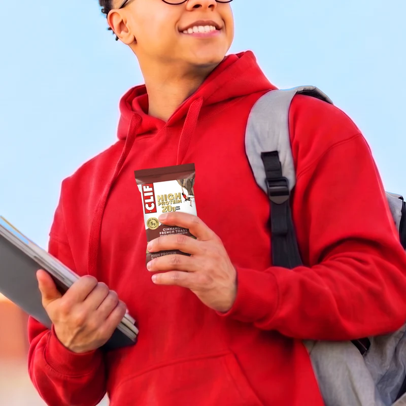 CLIF HIGH PROTEIN Cinnamon French Toast Protein Snack Bars, 4 Bars