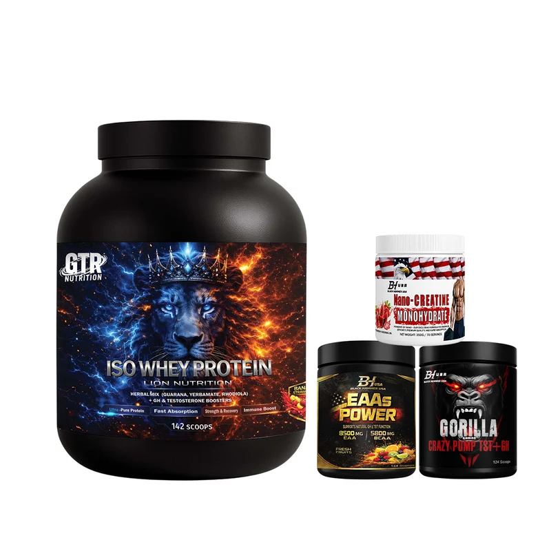 Lion ISO Whey 5KG Banana Strawberry + EAAs + Gorilla Crazy Pump Watermelon + Nano Creatine Watermelon Strawberry