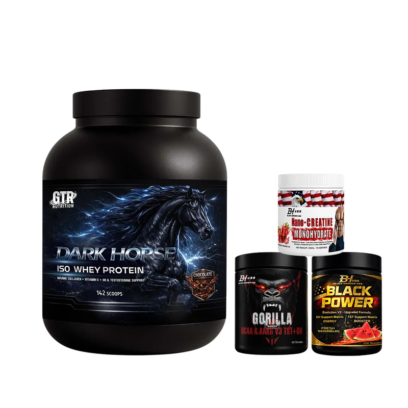 Dark Horse ISO Whey 5KG Chocolate + Black Power Watermelon + BCAA + Nano Creatine Strawberry Watermelon