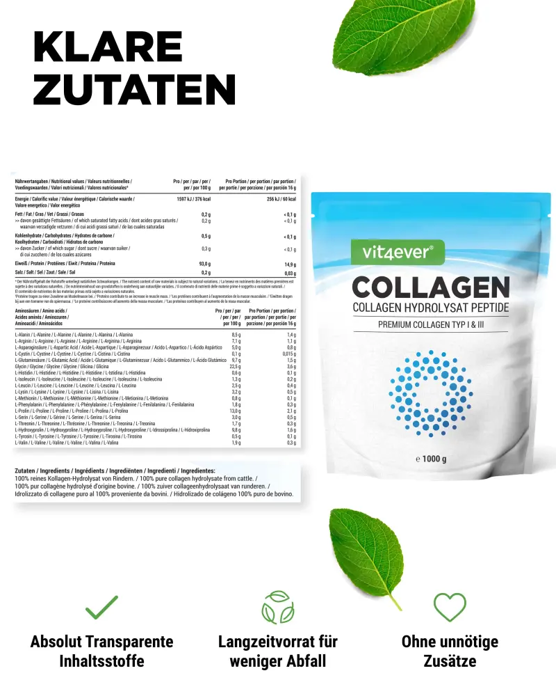 Kollagen Pulver - Geschmacksneutral (1000g)