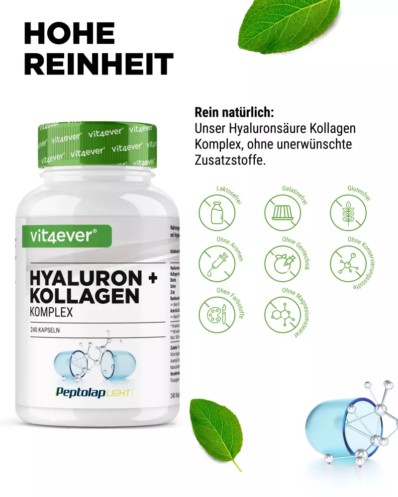 Hyaluronsäure Kollagen Komplex (240 Kaps.)