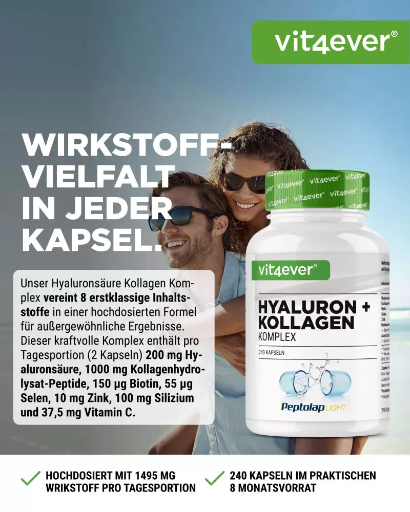 Hyaluronsäure Kollagen Komplex (240 Kaps.)