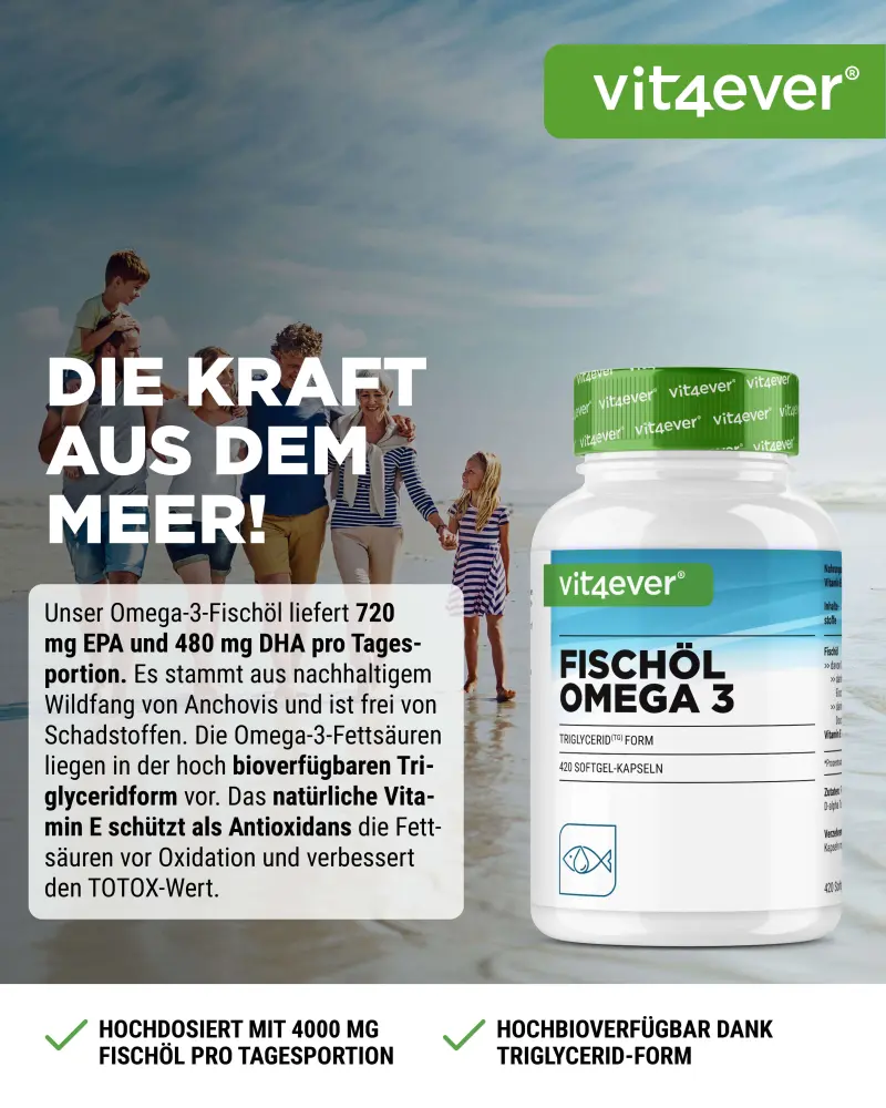 Omega 3 - EPA + DHA - (420 Softgel-Kaps.)