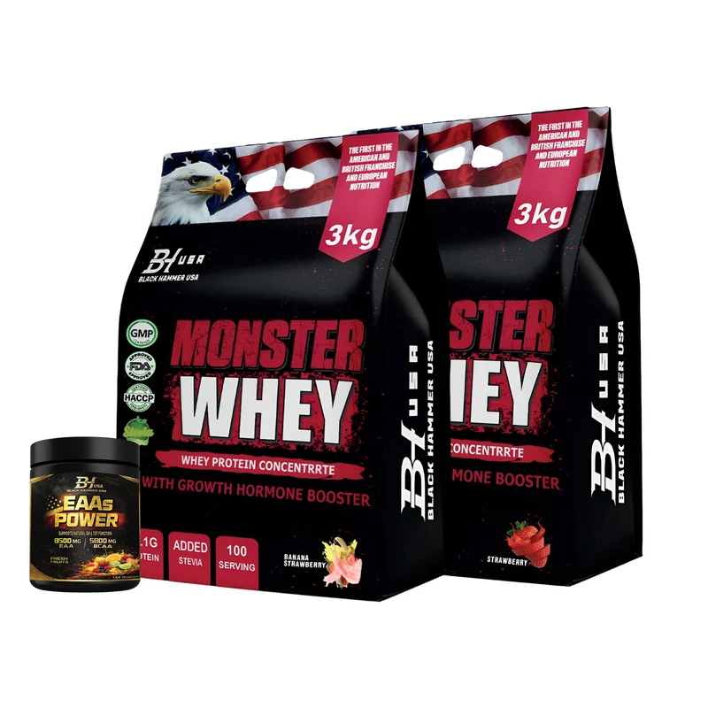 2× Monster Whey Strawberry & BananaStrawberry + FREE EAA 620g-
