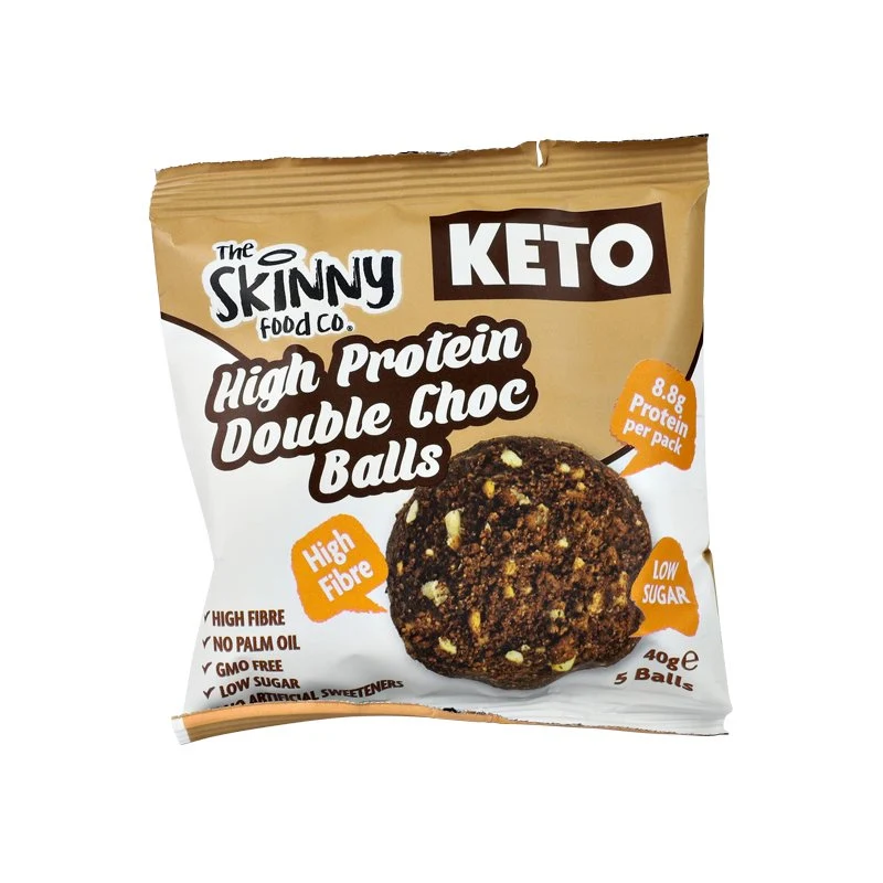 Proteinreiche, dünne KETO-Bällchen (8.8 g Protein pro Portion) – doppelte Schokolade