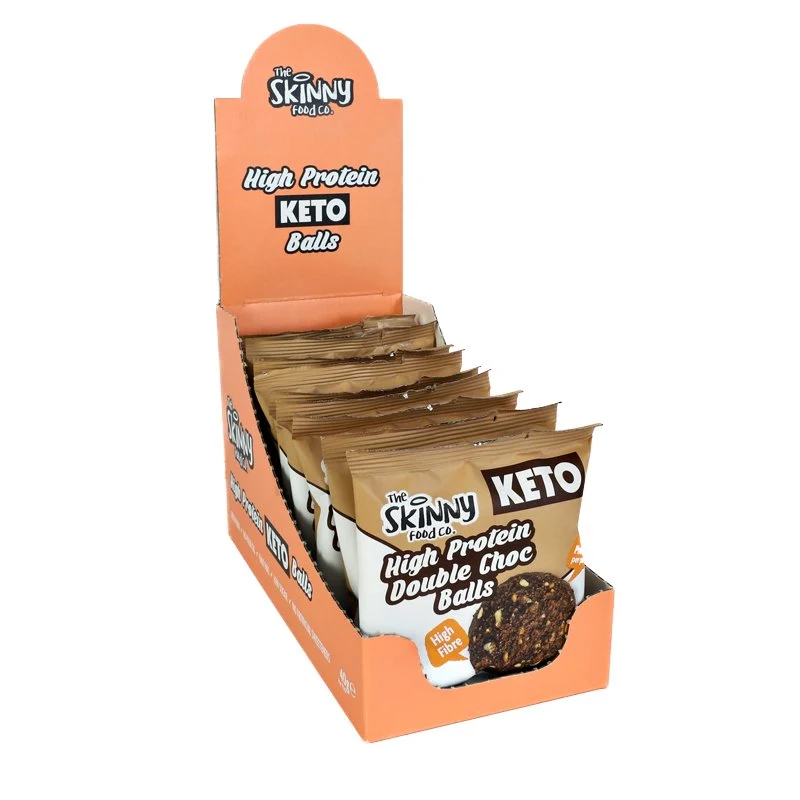 Proteinreiche, dünne KETO-Bällchen (8.8 g Protein pro Portion) – doppelte Schokolade