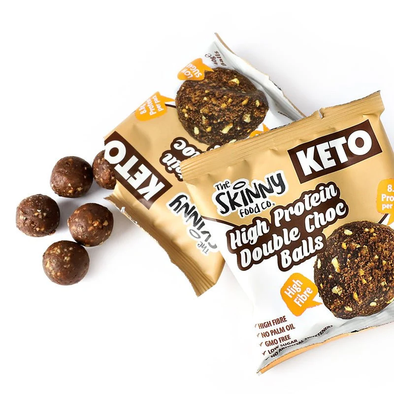 Proteinreiche, dünne KETO-Bällchen (8.8 g Protein pro Portion) – doppelte Schokolade