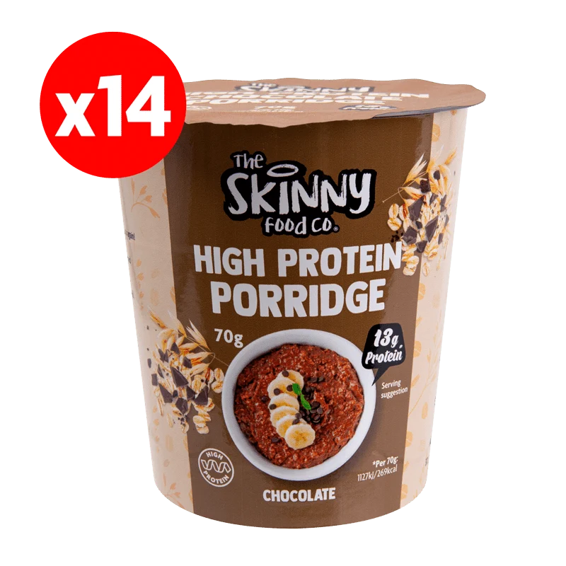 Skinny High Protein Porridge Einzelportionen 14 x 70 g - 14 g Protein (3 Geschmacksrichtungen zur Auswahl)