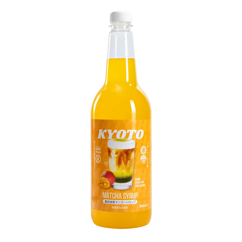 Kyoto Mango Matcha Sirup - Kalorienarm, zuckerfrei - 1 Liter
