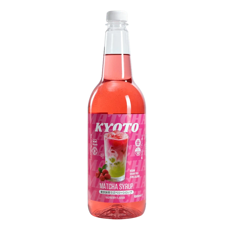 Kyoto Himbeer-Matcha-Sirup – Kalorienarm, zuckerfrei – 1 Liter
